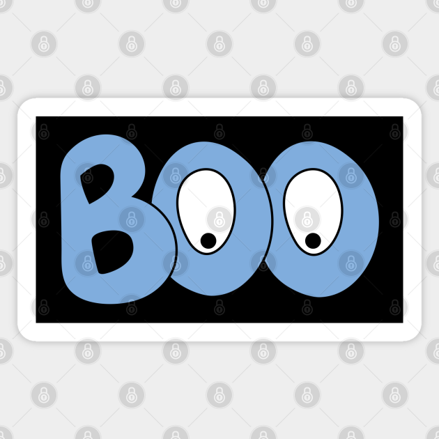 BOO text art cartoon eyes blue bubble letters Boo Text Art Halloween
